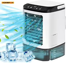 HOMEFISH Air Conditioner Portable Fan Desktop Dual Spray Ultrasonic Atomization 3-Speed Mute Air Cooler Night Light Electric Fan